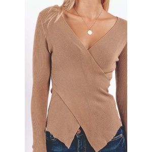 NWT Surplus Ribbed Sweater Top by RD Style | Taupe |